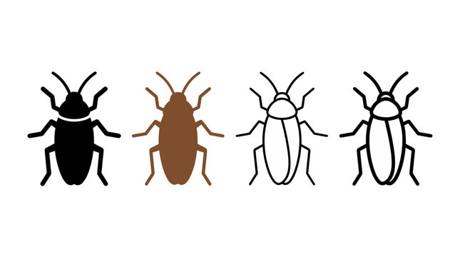 cockroach icon , different style flat icon set. Line, solid and filled outline colorful icon , vector sign and symbol 