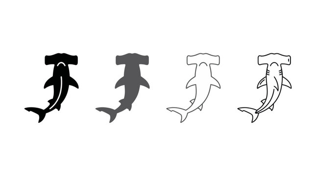 hammerhead icon , different style flat icon set. Line, solid and filled outline colorful icon , vector sign and symbol 