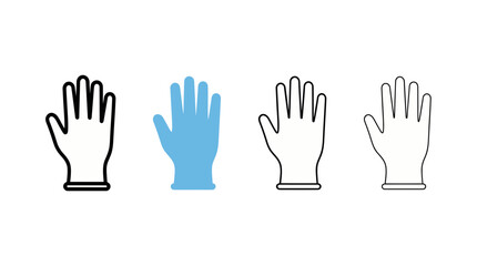 Fototapeta premium medical gloves icon , different style flat icon set. Line, solid and filled outline colorful icon , vector sign and symbol 