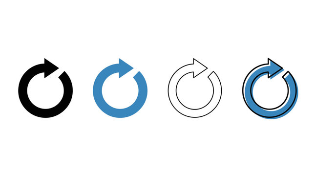 refresh icon , different style flat icon set. Line, solid and filled outline colorful icon , vector sign and symbol 