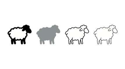 sheep icon , different style flat icon set. Line, solid and filled outline colorful icon , vector sign and symbol 