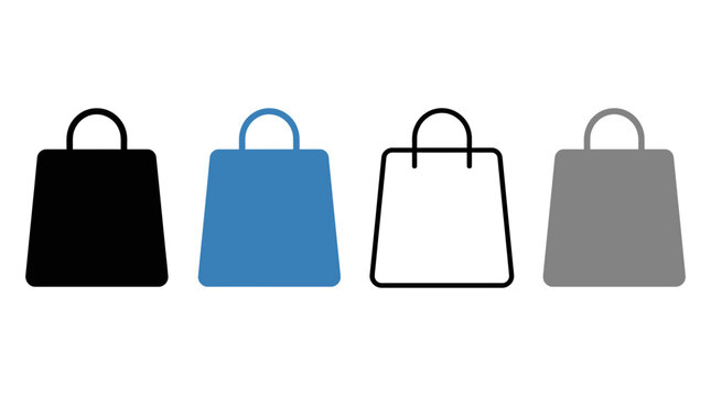 shoping bag icon , different style flat icon set. Line, solid and filled outline colorful icon , vector sign and symbol 