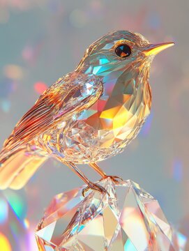 Crystal Bird Perched on a Crystal Formation image (182