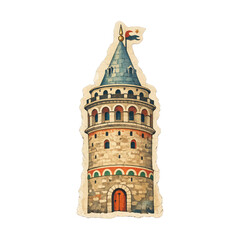 Obraz premium PNG Historic tower illustration sticker
