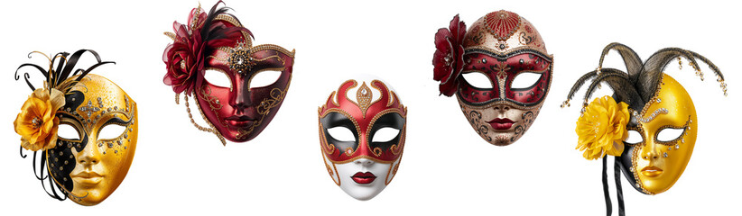 Beautiful luxury carnival mask isolated on transparent background