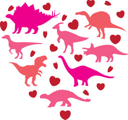Vector Dinosaur Heart