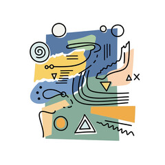 Fototapeta premium Abstract Geometric Shapes and Lines Artwork.