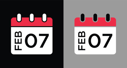 calendar - February 7 icon illustration isolated vector sign symbol