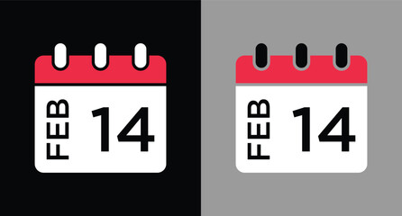 calendar - February 14 icon illustration isolated vector sign symbol