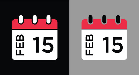 calendar - February 15 icon illustration isolated vector sign symbol