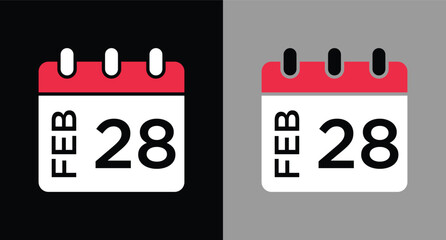 calendar - February 28 icon illustration isolated vector sign symbol
