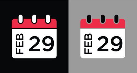 calendar - February 29 icon illustration isolated vector sign symbol