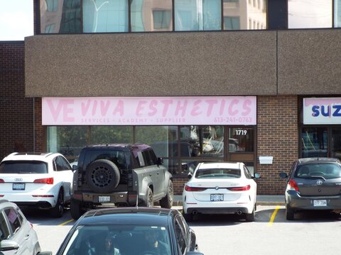 Ottawa, ON, Canada-July 11,2025: The storefront of 'Viva Esthetics" at 1719 St. Laurent Blvd.
