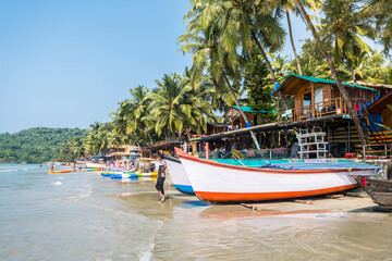 palolem beach on a sunny day, india	
