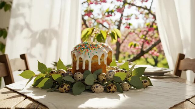 Transparent Glass Easter Eggs with Fresh Spring Flowers Inside