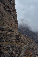 Los Gigantes cliff detail seen from a boat