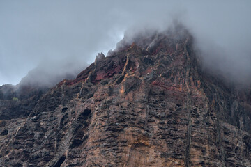 Los Gigantes cliff detail seen from a boat