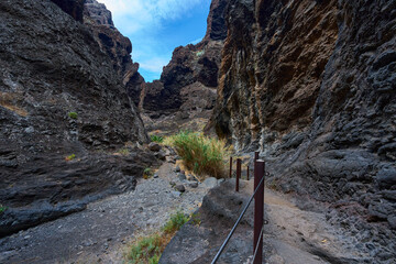 Hiking trail through Masca gorge