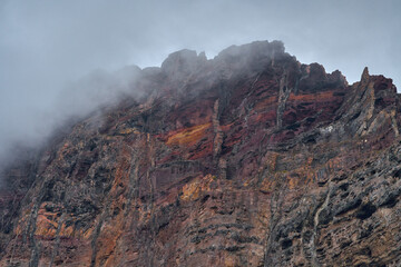 Los Gigantes cliff detail seen from a boat