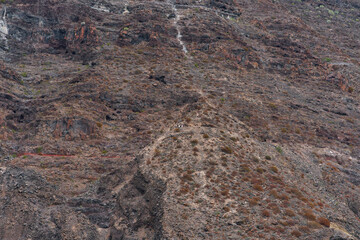 Los Gigantes cliff detail seen from a boat