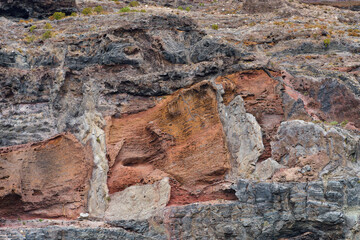 Los Gigantes cliff detail seen from a boat