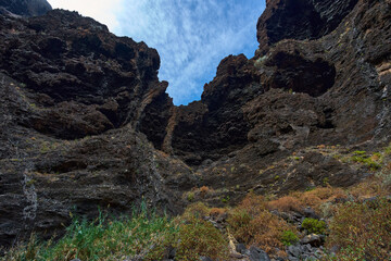 Volcanic walls in Masca canyon