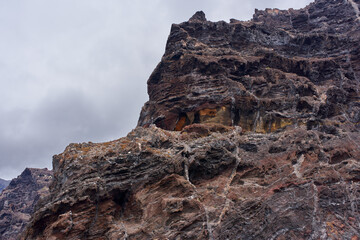 Los Gigantes cliff detail seen from a boat