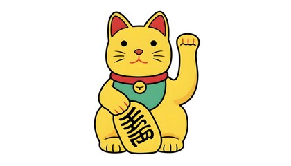 Vector Illustration of Golden Maneki Neko Cat
