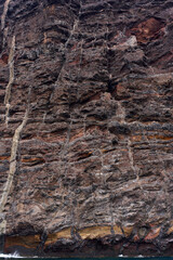 Los Gigantes cliff detail seen from a boat