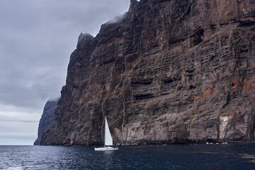 Boats at Los Gigantes cliffs