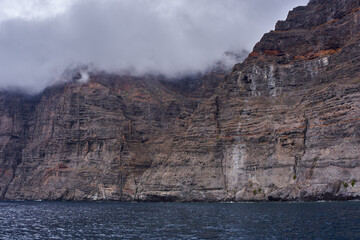 Boats at Los Gigantes cliffs