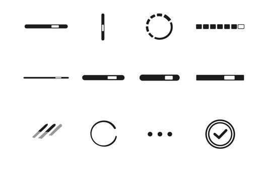 Icon square bar motion generation thin state vector image circular indeterminate minimal