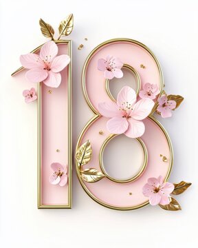 Elegant Floral 18 with Gold Accents for Celebration Design