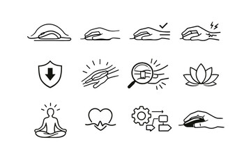 Desk hand reduction vector calm icons usage ergonomic strain wrist icon health