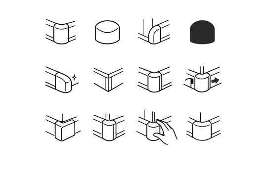 Icons installed contact focus precision icon vector corner calm silhouette baseboard smooth