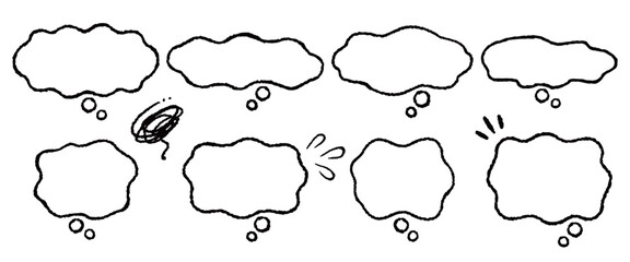 心の中のもやもやを表現した吹き出し素材