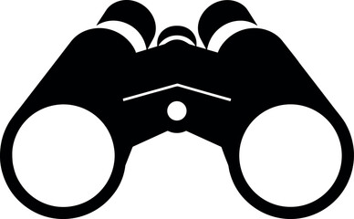 Binoculars field glasses icon, vector silhouette black and white cricut design, simple travel and scouting symbol, isolated vision and observation graphic for outdoor apps