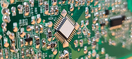Electronic devices on a PCB for background