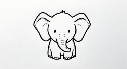 Fototapeta premium Black and white elephant icon