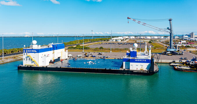 Blue Origin landing platform vessel Jacklyn at Port Canaveral