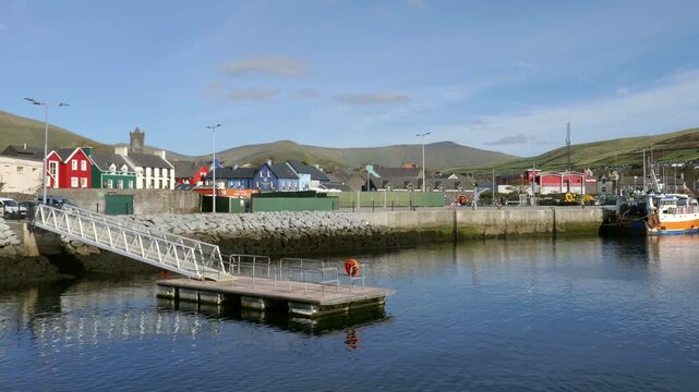 Dingle Harbour in County Kerry, Republic of Ireland. City of Dingle, a fishing town in southwestern Ireland.
