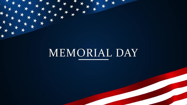 Happy Memorial day animation with honoring all who served text and sliding USA flag from sides of the background. Great for use on Memorial Day event in United States. 
