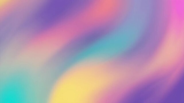 Abstract Holographic Gradient Background, Colorful Yellow Purple and Cyan Liquid Animation Loop