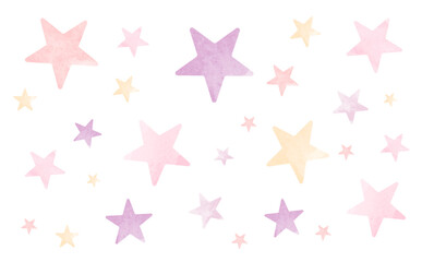 水彩風な星の背景イラスト