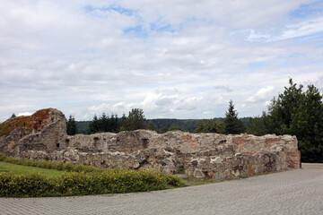 View of the ruined monastery at Mariemont Hill in Zagorz Town, Poland