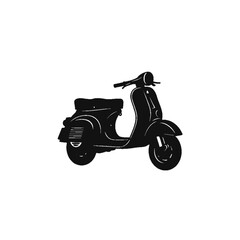 Obraz premium Retro Scooter Silhouette: A stylish silhouette of a classic scooter, evokes a sense of adventure, freedom, and vintage charm. A timeless symbol of effortless style and urban exploration.