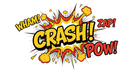 comic book explosion with crash text