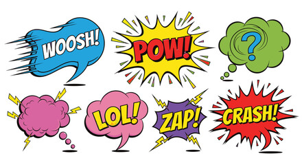 comic book speech bubbles with expressions