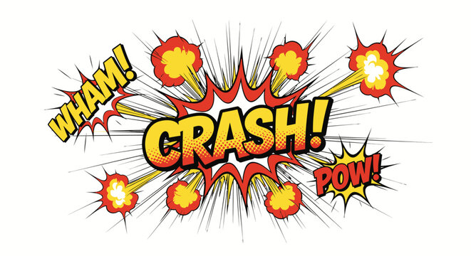 comic book explosion with crash text
