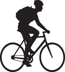 Naklejka premium Urban Commuter Riding Modern Sleek Bicycle Silhouettes